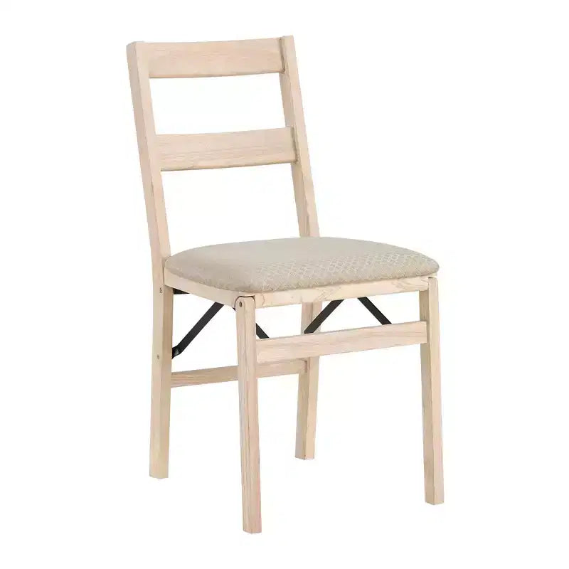 Ensemble de meubles avec table de salle à manger pliante en bois massif haut de gamme de style classique et chaises rembourrées en tissu, lot de 2, non fini