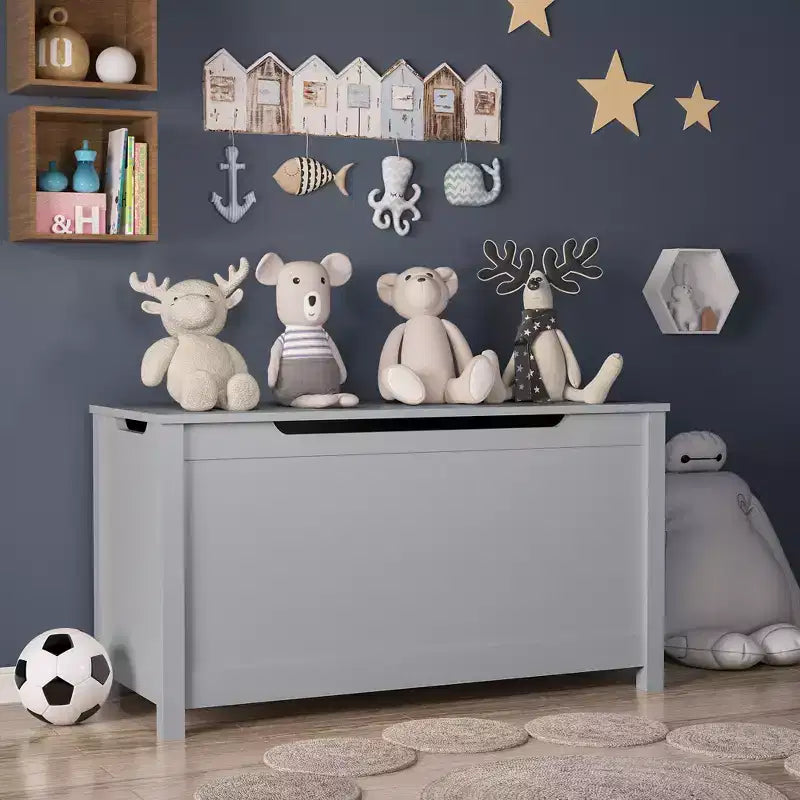 Coffre à jouets de 32W pour enfants, banc de rangement et tabouret de lit avec couvercle à charnières de sécurité, pour les 2 ans et plus