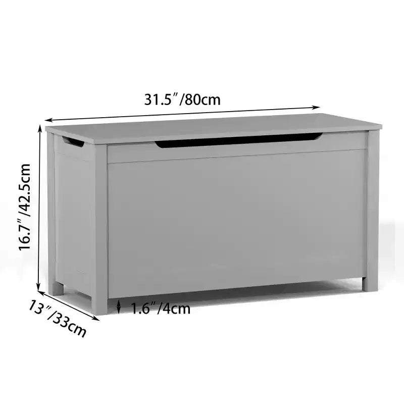 Coffre à jouets de 32W pour enfants, banc de rangement et tabouret de lit avec couvercle à charnières de sécurité, pour les 2 ans et plus