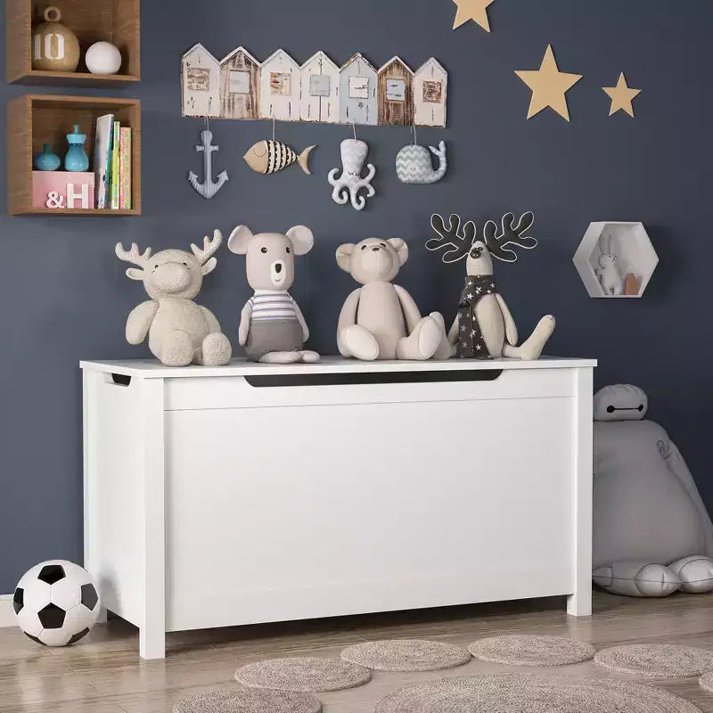Coffre à jouets de 32W pour enfants, banc de rangement et tabouret de lit avec couvercle à charnières de sécurité, pour les 2 ans et plus