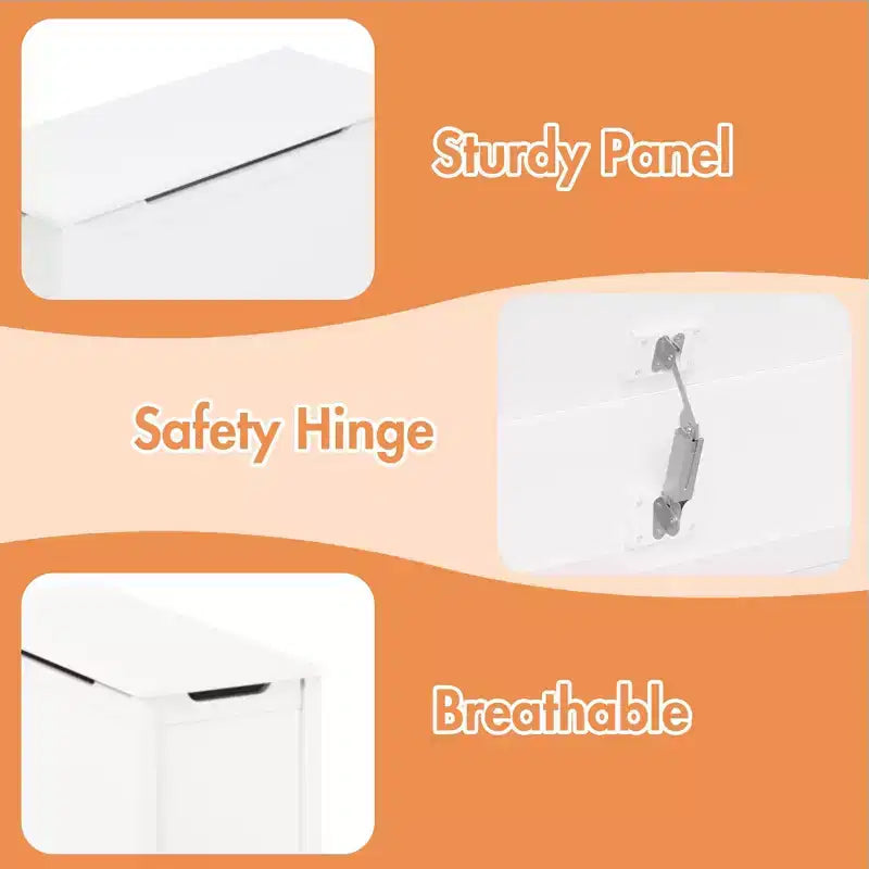 Coffre à jouets de 32W pour enfants, banc de rangement et tabouret de lit avec couvercle à charnières de sécurité, pour les 2 ans et plus