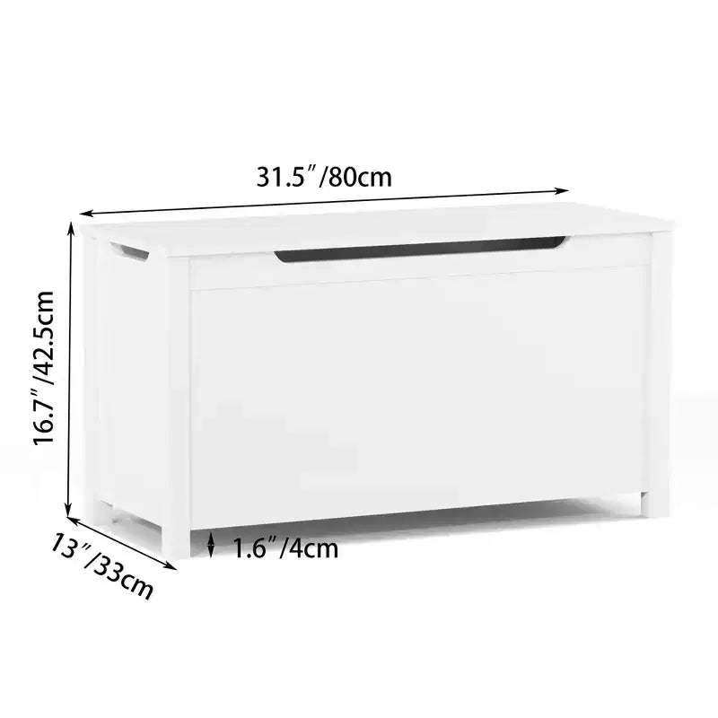 Coffre à jouets de 32W pour enfants, banc de rangement et tabouret de lit avec couvercle à charnières de sécurité, pour les 2 ans et plus