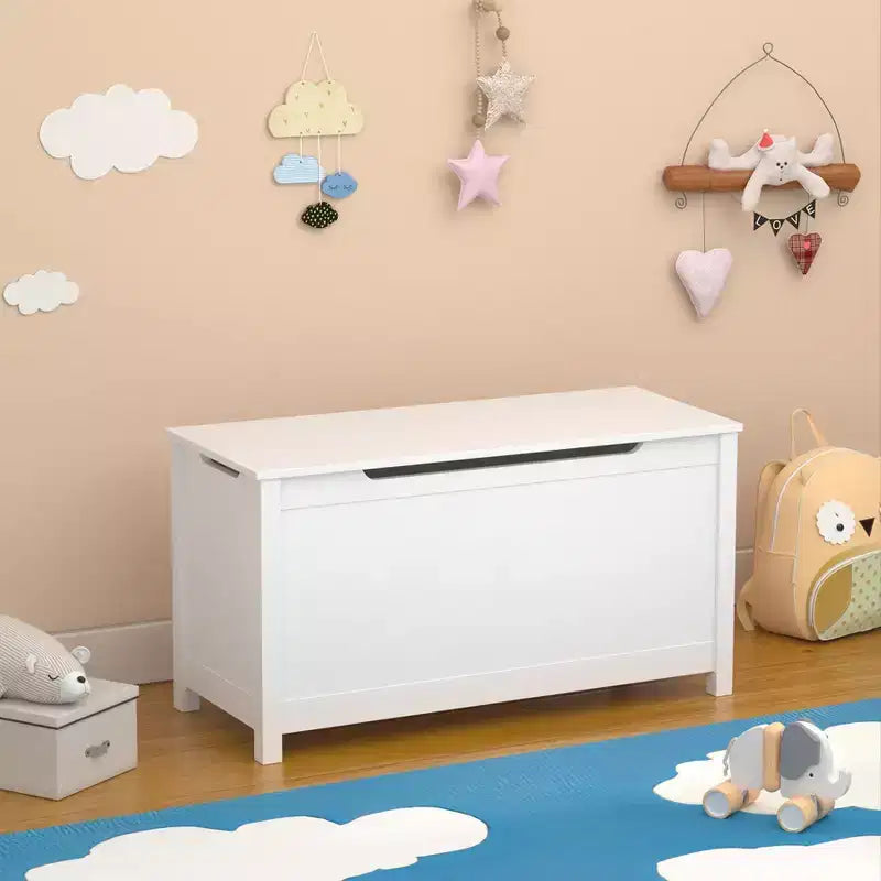 Coffre à jouets de 32W pour enfants, banc de rangement et tabouret de lit avec couvercle à charnières de sécurité, pour les 2 ans et plus