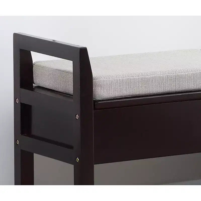 Banc à chaussures de rangement espresso de style moderne