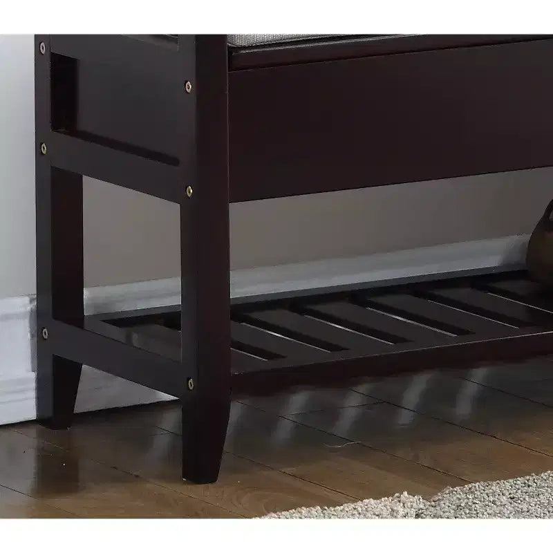 Banc à chaussures de rangement espresso de style moderne