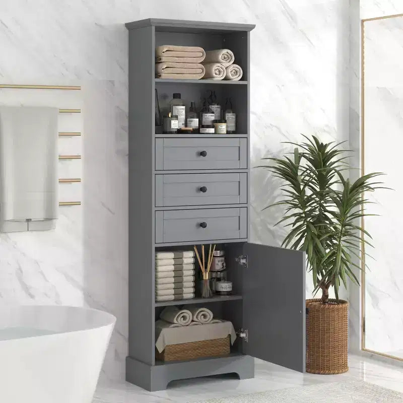 Meuble de rangement haut de 67H&amp;68H avec tiroirs et étagères réglables pour la salle de bain, la cuisine et le salon