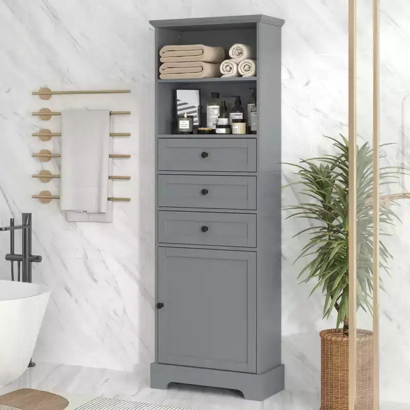 Meuble de rangement haut de 67H&amp;68H avec tiroirs et étagères réglables pour la salle de bain, la cuisine et le salon