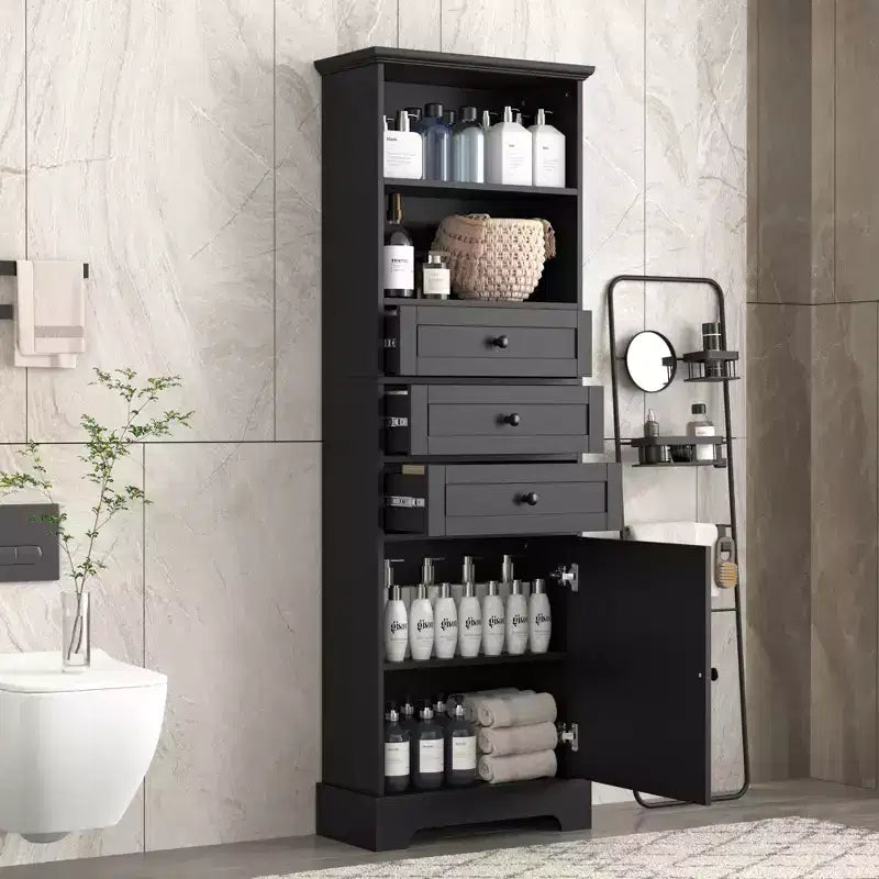 Meuble de rangement haut de 67H&amp;68H avec tiroirs et étagères réglables pour la salle de bain, la cuisine et le salon