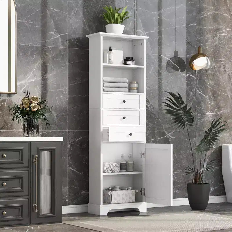 Meuble de rangement haut de 67H&amp;68H avec tiroirs et étagères réglables pour la salle de bain, la cuisine et le salon