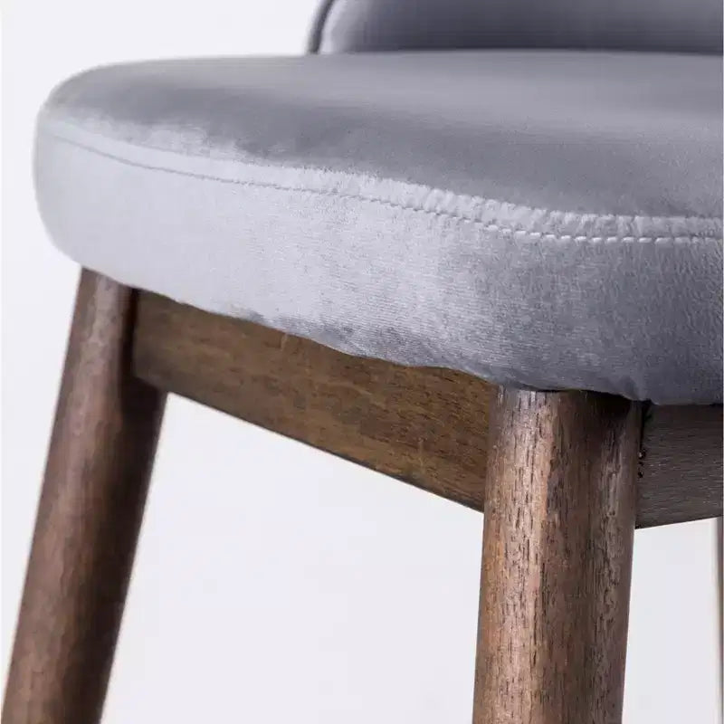 Tabourets à dossier ailé, hauteur comptoir, revêtement en tissu, gris, lot de 2