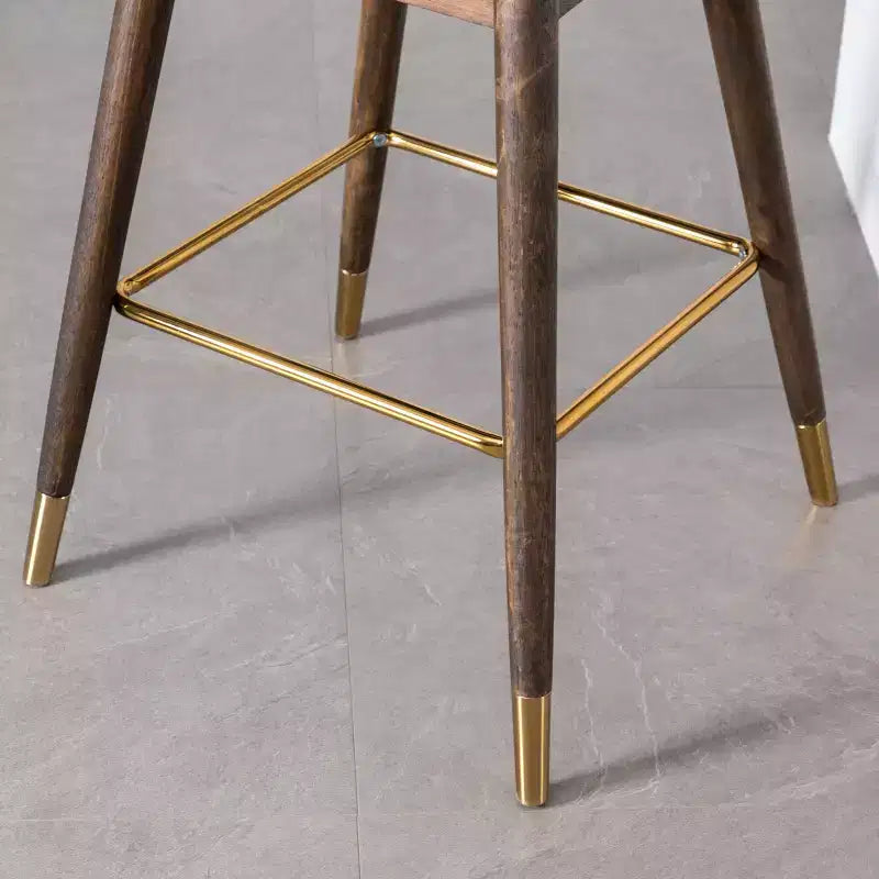 Tabourets à dossier ailé, hauteur comptoir, revêtement en tissu, gris, lot de 2