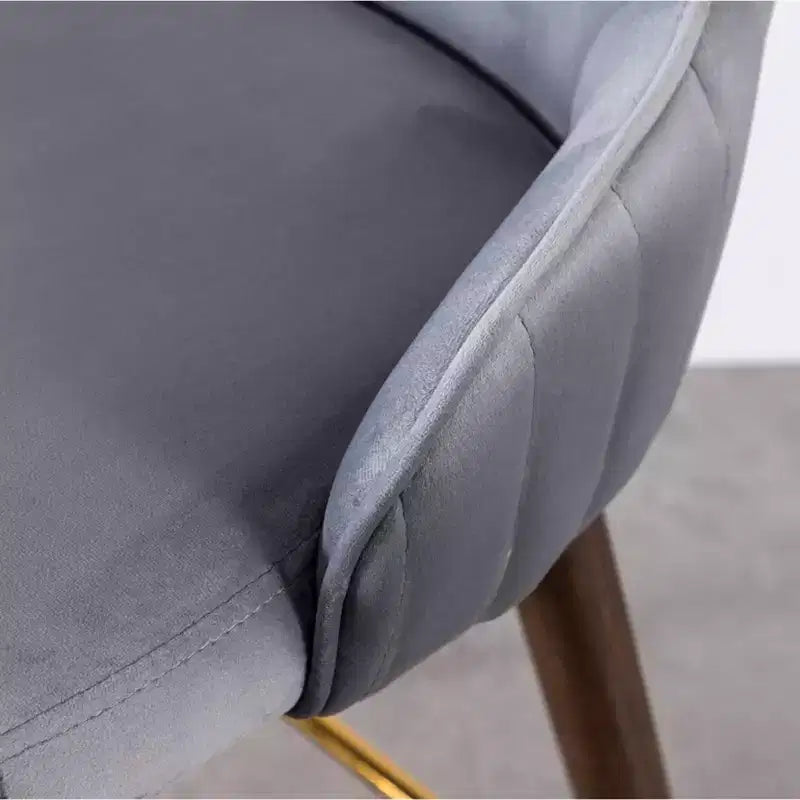 Tabourets à dossier ailé, hauteur comptoir, revêtement en tissu, gris, lot de 2