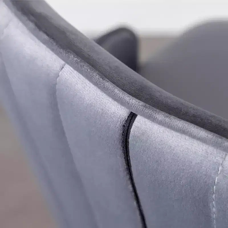 Tabourets à dossier ailé, hauteur comptoir, revêtement en tissu, gris, lot de 2