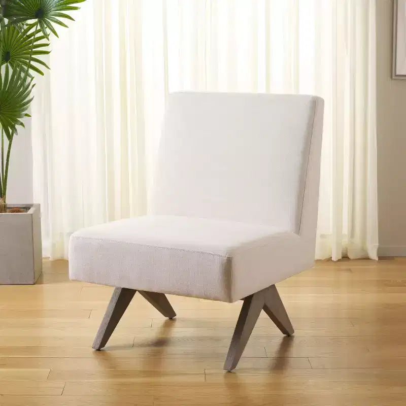 Fauteuil d’appoint blanc de style scandinave moderne