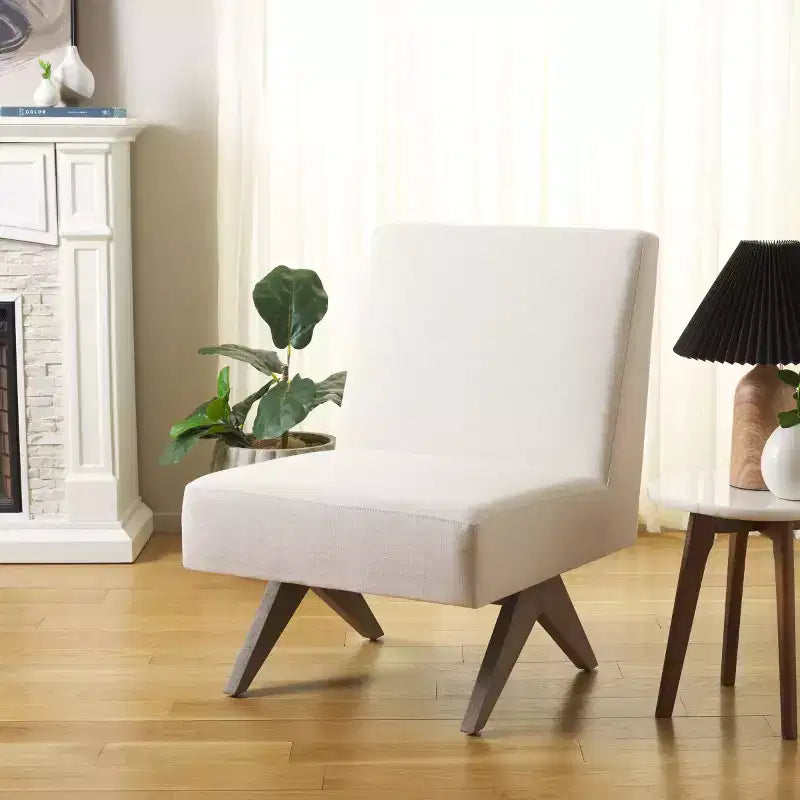Fauteuil d’appoint blanc de style scandinave moderne