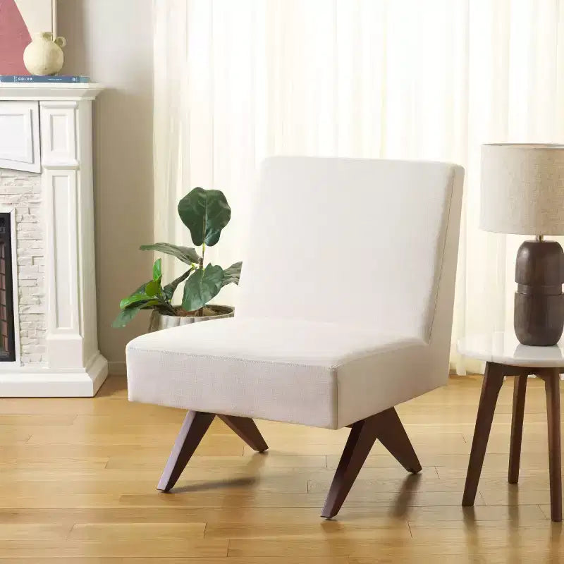 Fauteuil d’appoint blanc de style scandinave moderne
