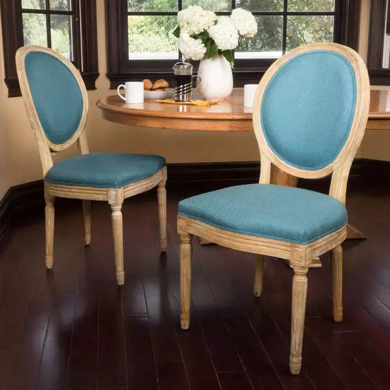 Chaises de salle à manger rembourrées de style maison de campagne française (lot de 2)