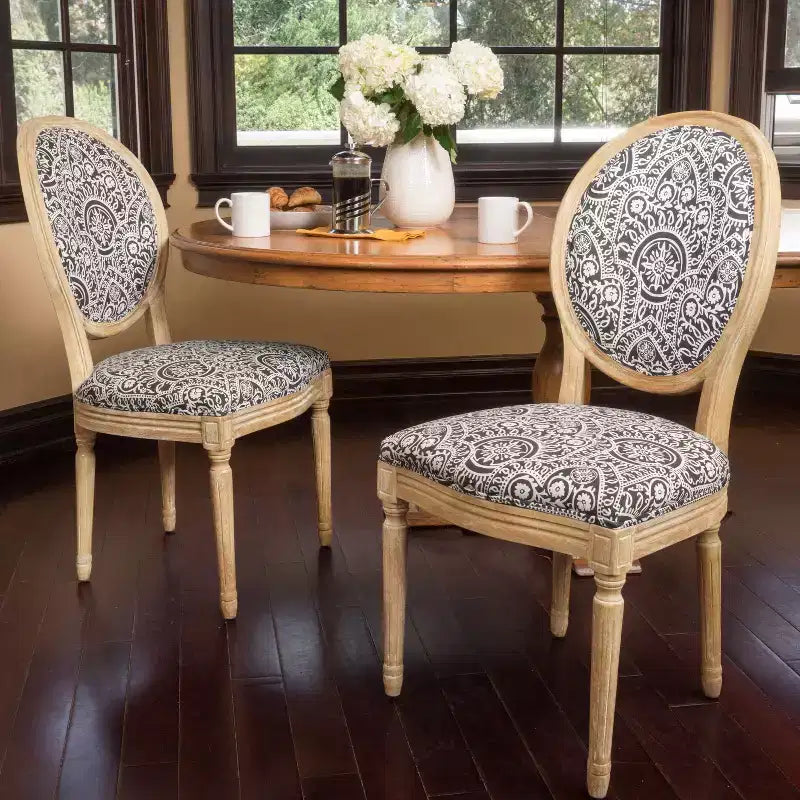 Chaises de salle à manger rembourrées de style maison de campagne française (lot de 2)