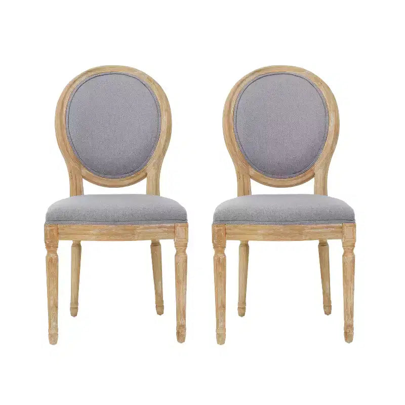 Chaises de salle à manger rembourrées de style maison de campagne française (lot de 2)