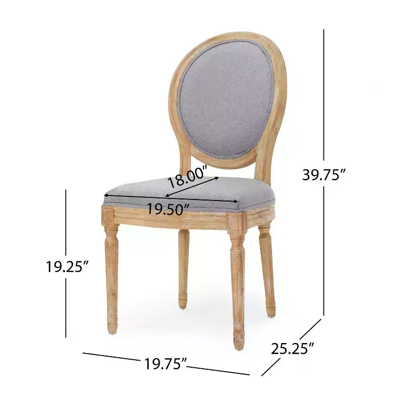 Chaises de salle à manger rembourrées de style maison de campagne française (lot de 2)
