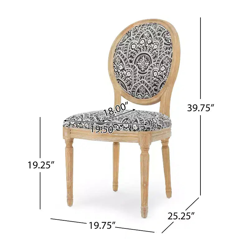 Chaises de salle à manger rembourrées de style maison de campagne française (lot de 2)