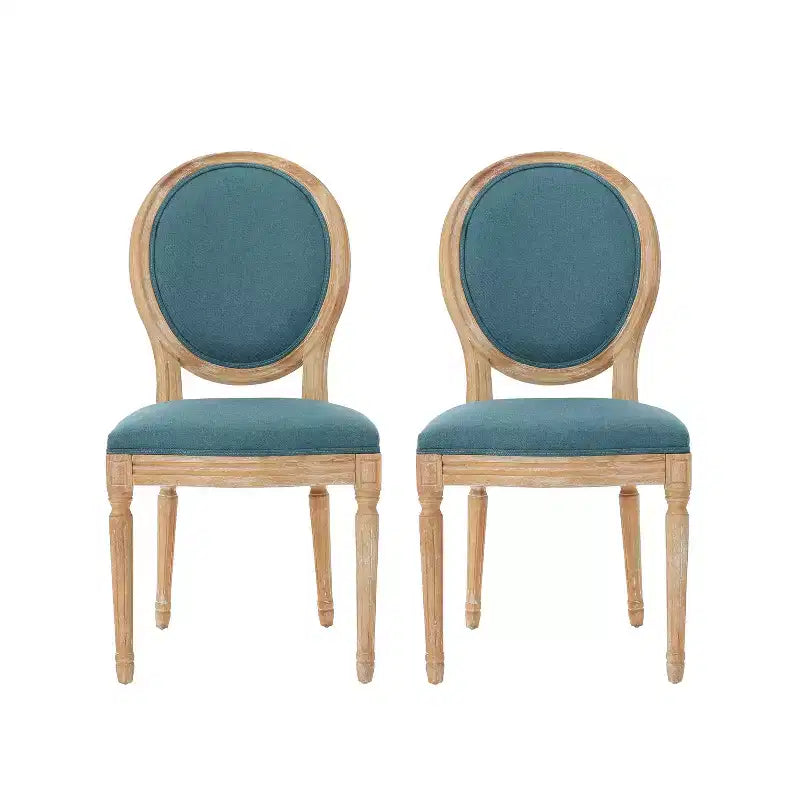 Chaises de salle à manger rembourrées de style maison de campagne française (lot de 2)