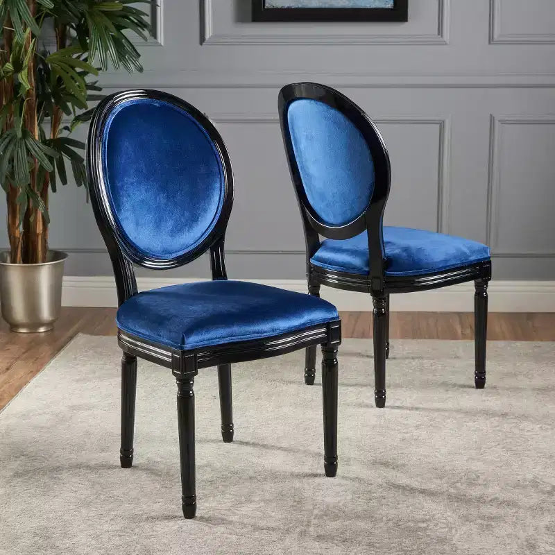 Chaises de salle à manger rembourrées de style maison de campagne française (lot de 2)