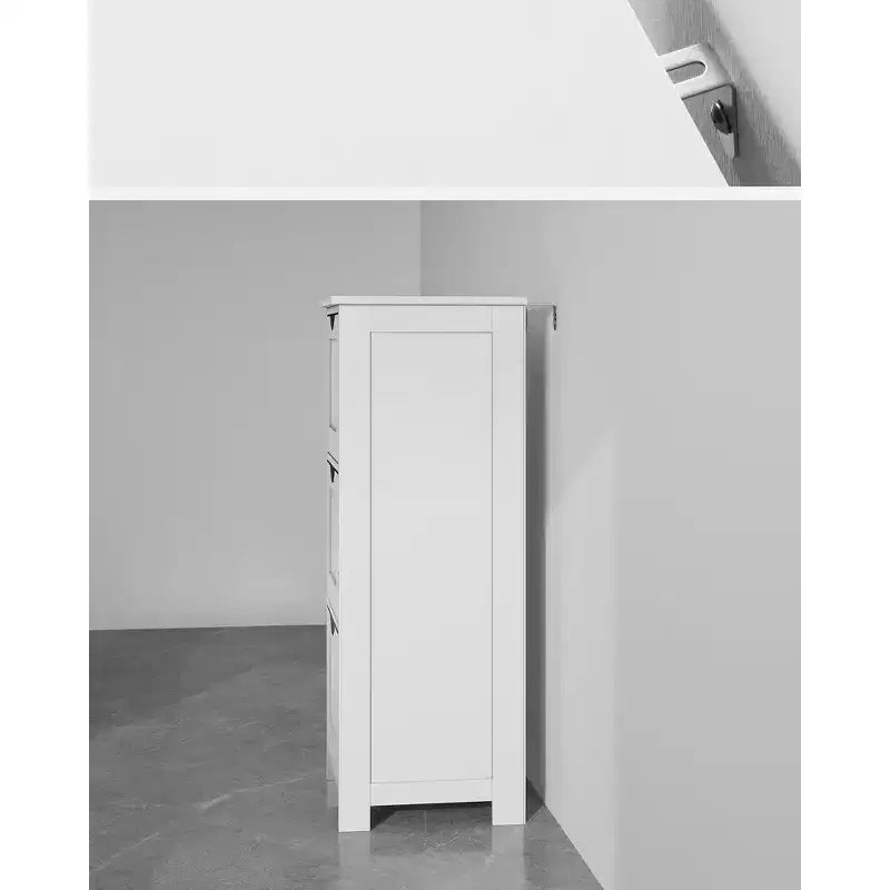 Meuble de rangement sur pied avec 3 tiroirs, 11.8 x 12.6 x 31.9 pouces, style moderne, blanc mat