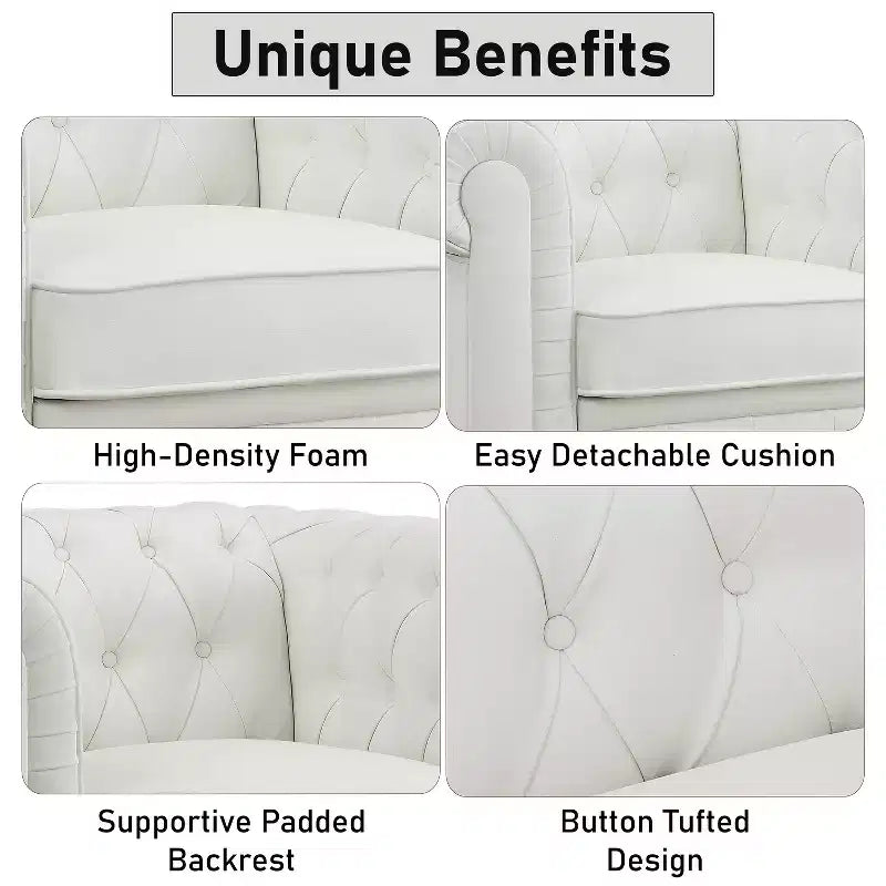 Fauteuil d’appoint capitonné de style moderne et minimaliste