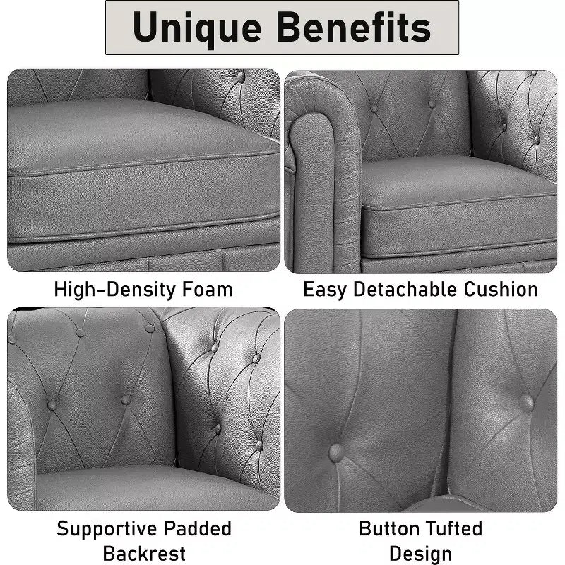 Fauteuil d’appoint capitonné de style moderne et minimaliste