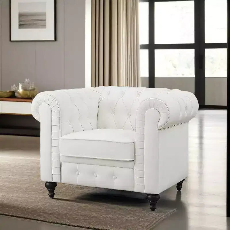 Fauteuil d’appoint capitonné de style moderne et minimaliste