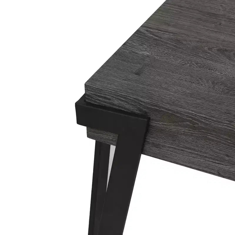Table basse de 43 pouces en bois d’ingénierie chêne gris et métal noir