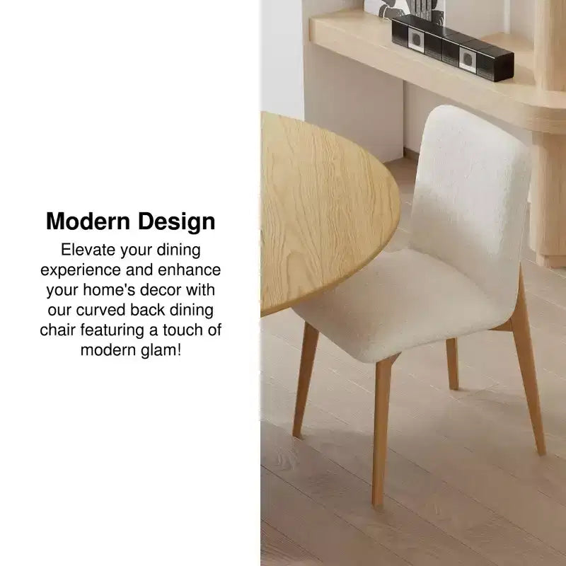 Lot de 2 chaises de salle à manger rembourrées en fausse fourrure blanche