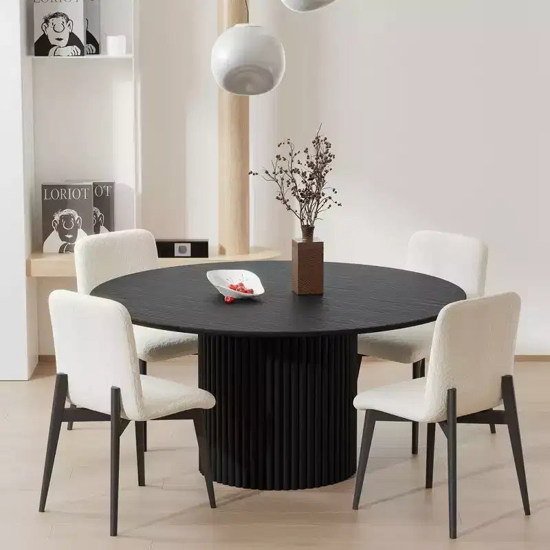Lot de 2 chaises de salle à manger rembourrées en fausse fourrure blanche