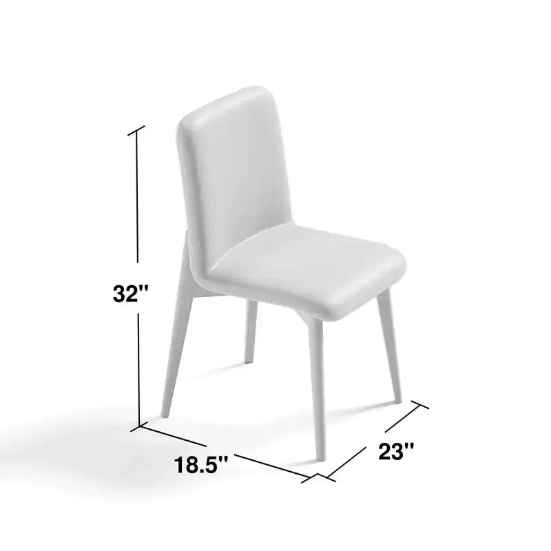 Lot de 2 chaises de salle à manger rembourrées en fausse fourrure blanche