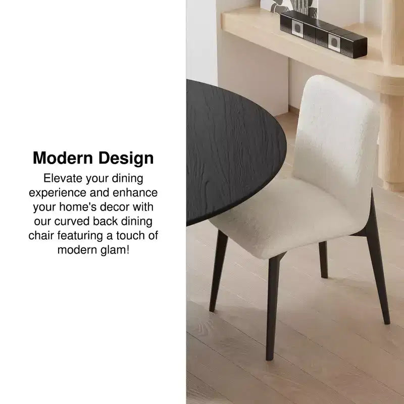 Lot de 2 chaises de salle à manger rembourrées en fausse fourrure blanche