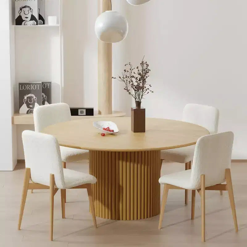 Lot de 2 chaises de salle à manger rembourrées en fausse fourrure blanche