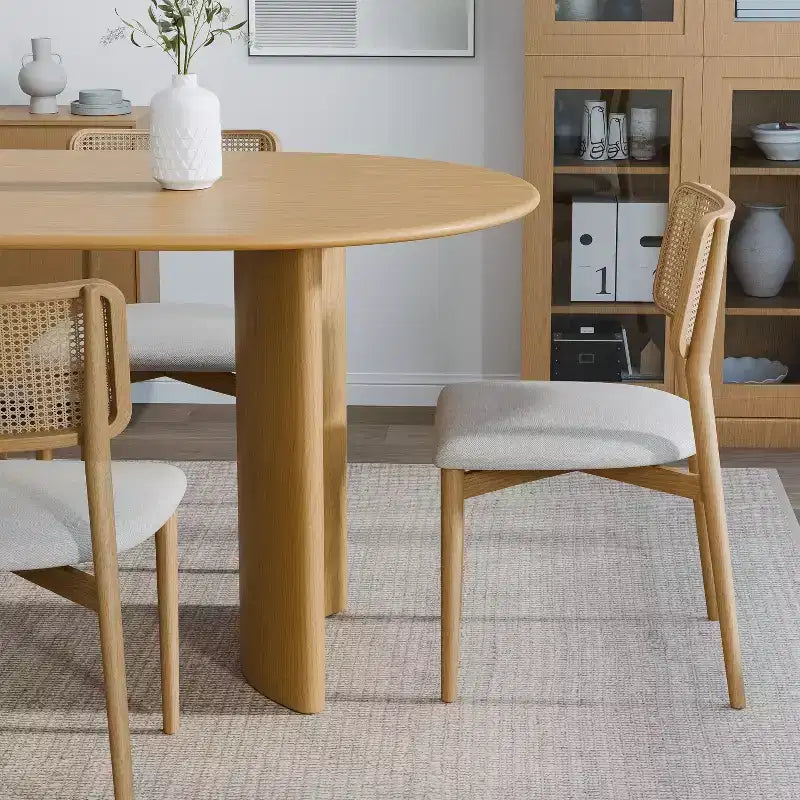 Table à manger ovale de 67x33.5 en bois massif, table de cuisine