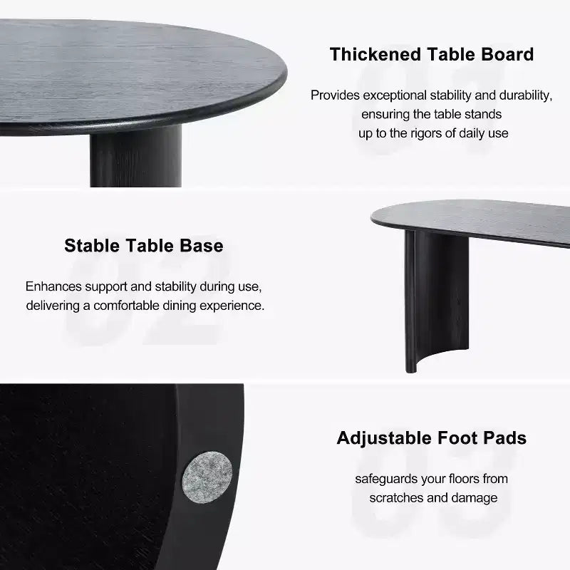 Table à manger ovale de 67x33.5 en bois massif, table de cuisine
