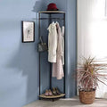 Kings Brand Furniture - Corner Entryway Freestanding Hall Tree Coat Rack With Shelf &amp; Shoe Storage