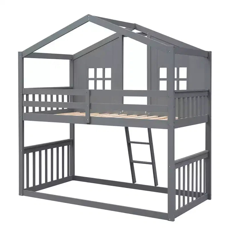Lit superposé en forme de maison avec échelle