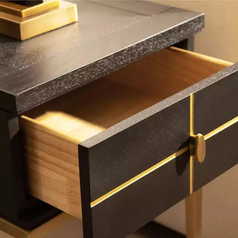 Table d’appoint contemporaine Gla m de 16 de large, en bouleau noir expresso et placage