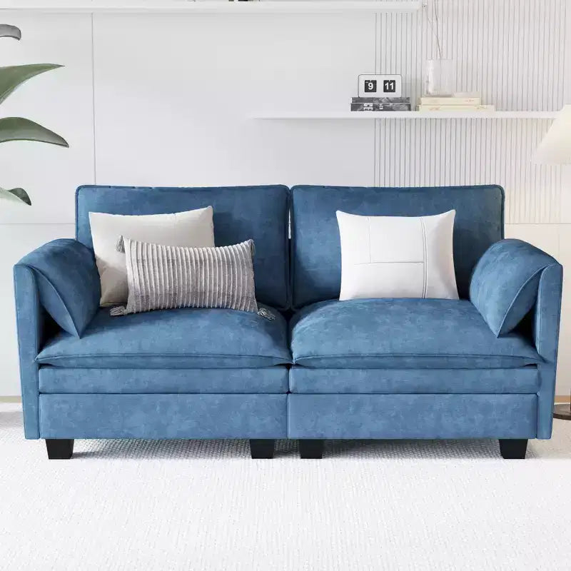 Canapé 2 places moderne du milieu du siècle de 74.27'' avec poche latérale