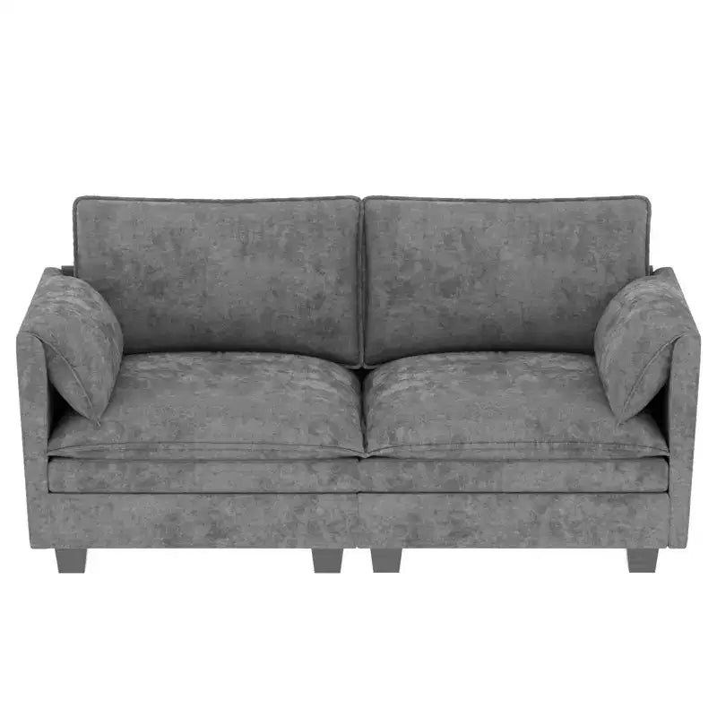 Canapé 2 places moderne du milieu du siècle de 74.27'' avec poche latérale
