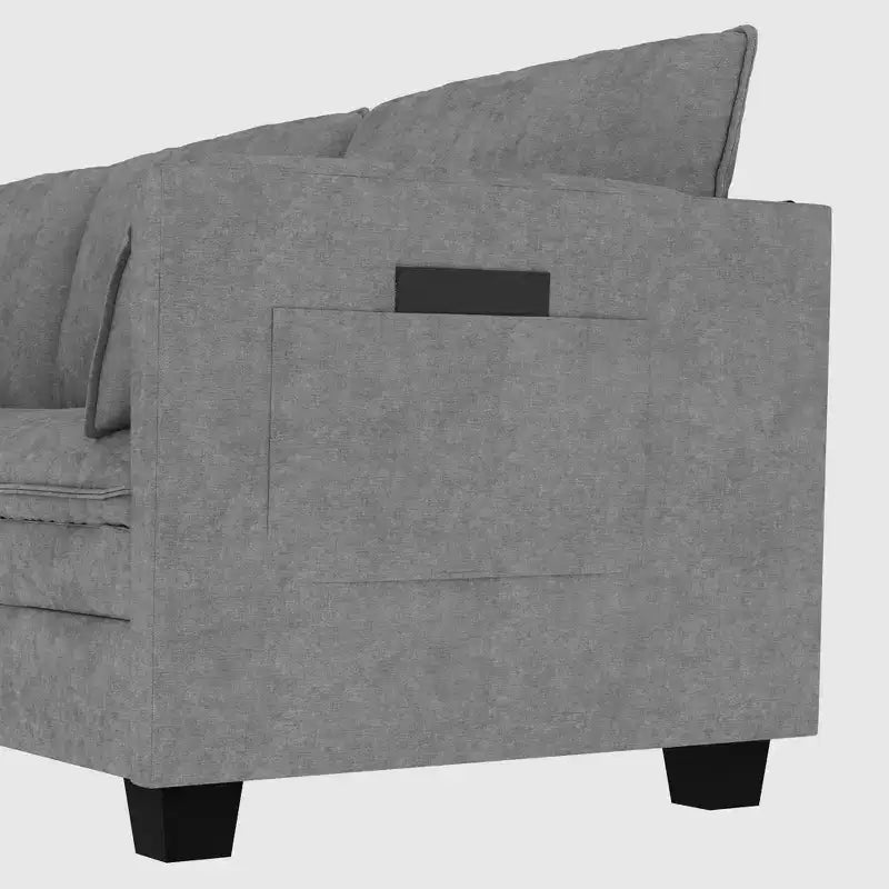 Canapé 2 places moderne du milieu du siècle de 74.27'' avec poche latérale