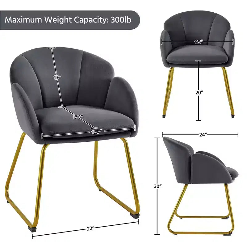 Ensemble de 2 fauteuils en velours en forme de fleur pour le salon ou la chambre