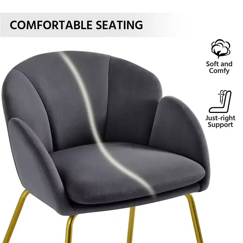 Ensemble de 2 fauteuils en velours en forme de fleur pour le salon ou la chambre