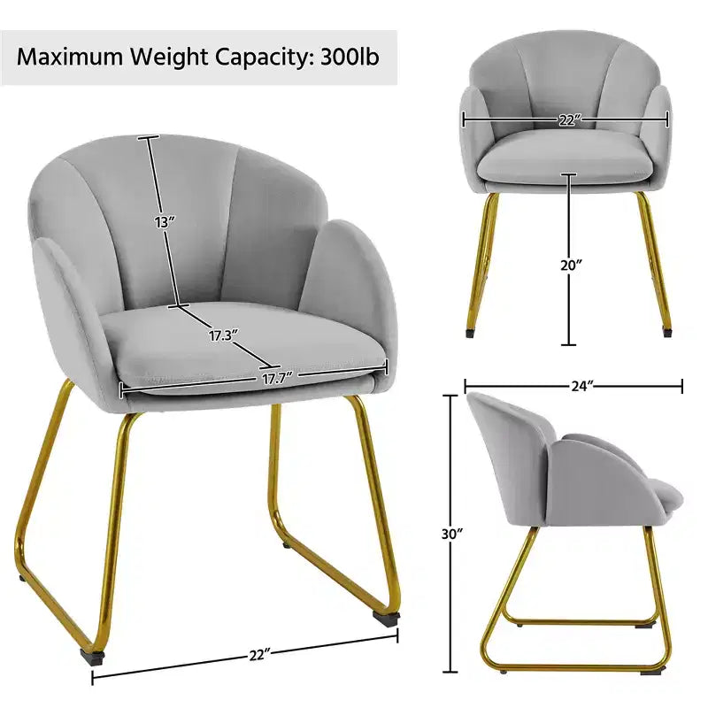 Ensemble de 2 fauteuils en velours en forme de fleur pour le salon ou la chambre
