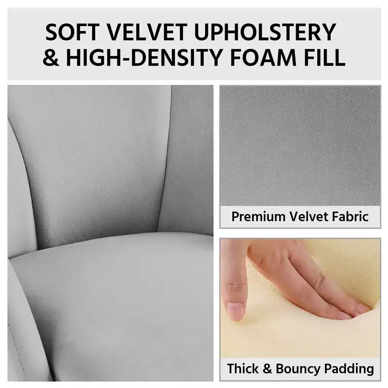 Ensemble de 2 fauteuils en velours en forme de fleur pour le salon ou la chambre