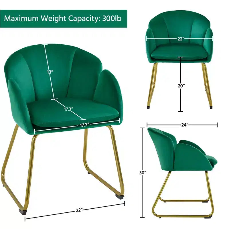 Ensemble de 2 fauteuils en velours en forme de fleur pour le salon ou la chambre